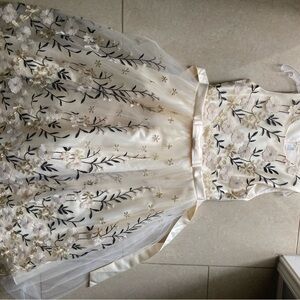 Floral Embroidered Cream Dress